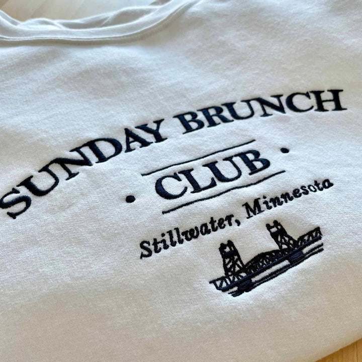 Sunday brunch club embroidered sweatshirt