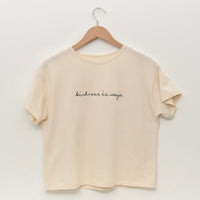 kindness is magic embroidered boxy tee