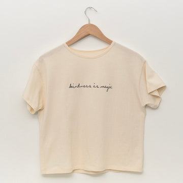 kindness is magic embroidered boxy tee