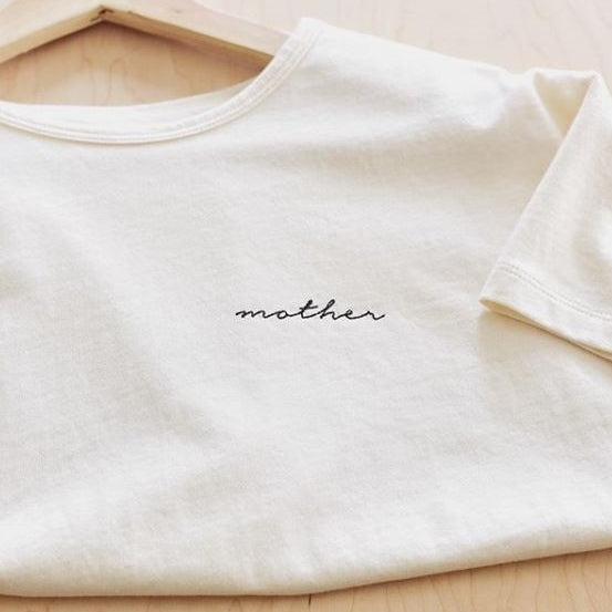 Mother - Embroidered Boxy Tee (Natural)