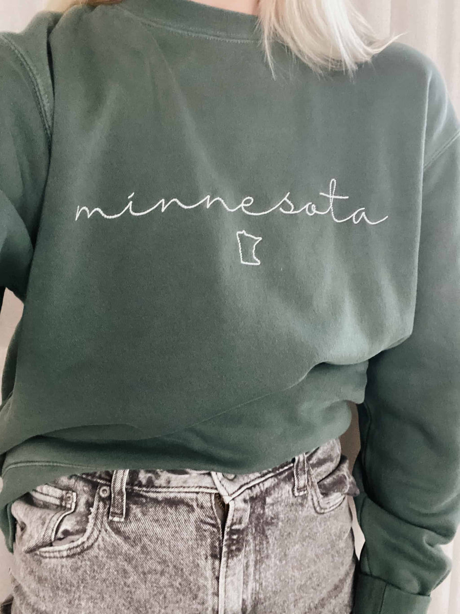 Minnesota Vintage Embroidered Crew