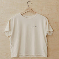 mother embroidered boxy tee